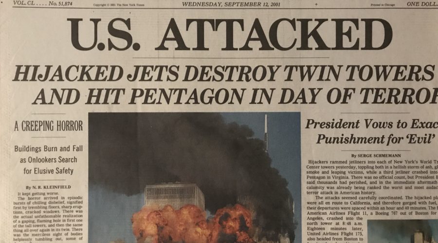 The NY Times Headline on September 12, 2001